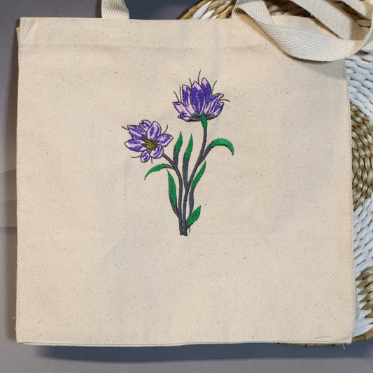 Personalized Birth Flower Tote Bag